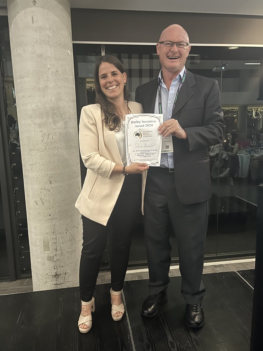 abts2024 (@abts_2024) on Twitter photo Silvina Baraibar <a href="/InterGrain1/">InterGrain</a> recieved the Barley Incentive Award at the #ABTS2024 presented by David Moody <a href="/DavidBMoody/">David Moody</a> #barley Silvina Baraibar <a href="/InterGrain1/">InterGrain</a> recieved the Barley Incentive Award at the #ABTS2024 presented by David Moody <a href="/DavidBMoody/">David Moody</a> #barley
