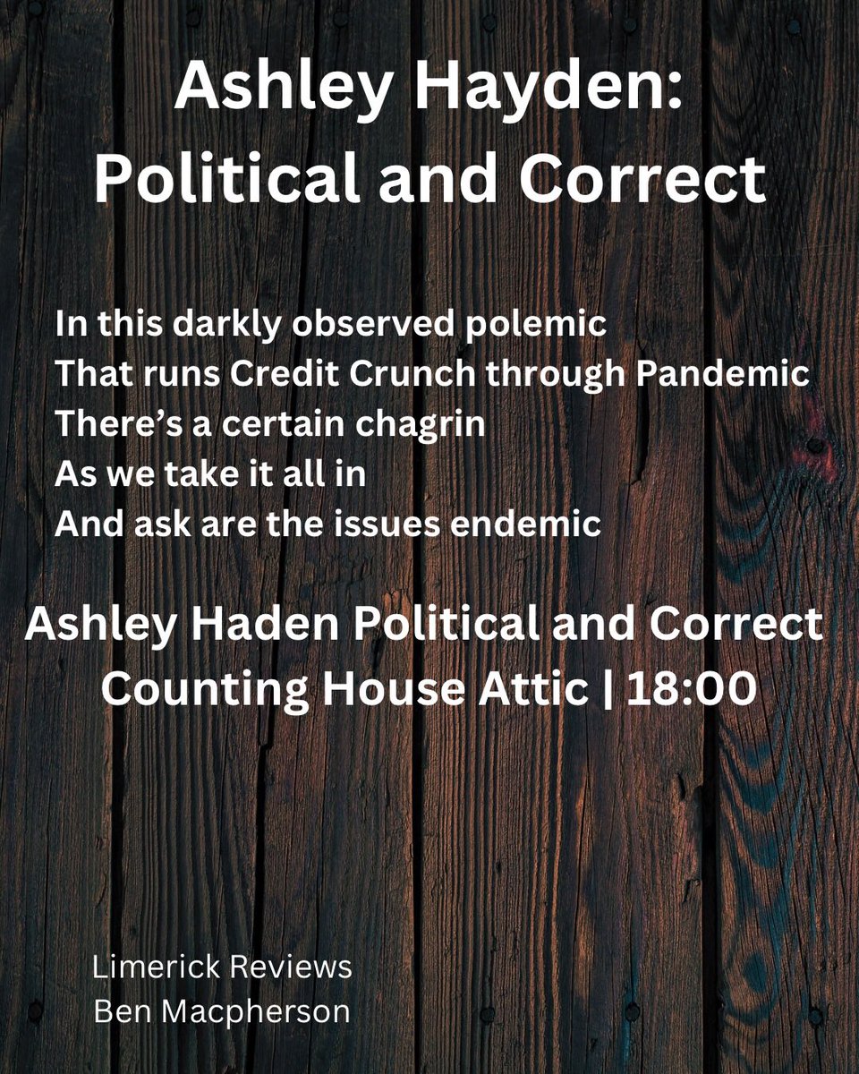 Another Limerick review  for <a href="/ashleyhaden/">Ashley Haden</a>’s Political and correct with <a href="/lhcomedy/">Laughing Horse</a> <a href="/CountingHouseEd/">countinghouseedinburgh</a>  #unleashyourfringe #edfringe24 #edfringe #edinburgh #fringe24 #limerickreviews #limerick #poem #EdinburghFringe #EdinburghFringeFestival