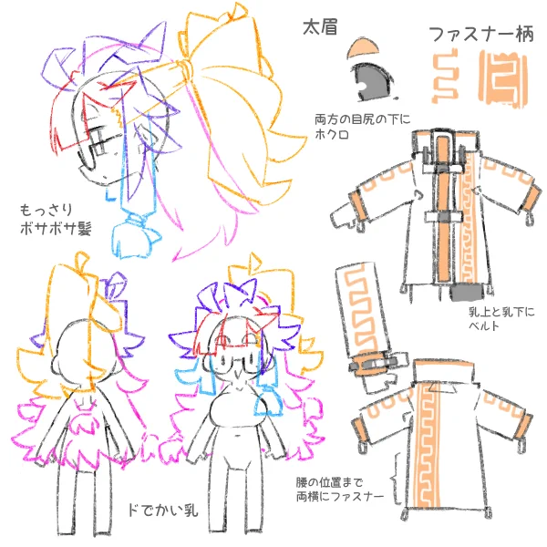° ω °) 設定とかをまとめるのが不得手マンっ みつしげちゃんの髪型とか最近の服あたりをざっくり目に 