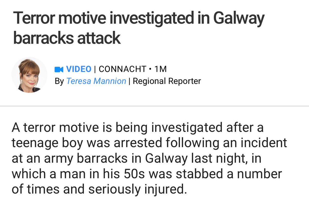 Mick_O_Keeffe's tweet photo. 🚨BREAKING🚨

A potential terrorist attack is being investigated after a priest was stabbed at an army barracks in Ireland. https://t.co/rBuzyUoXGF