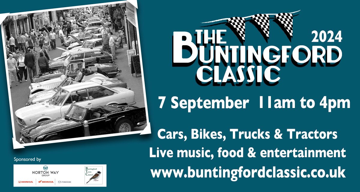 Just 3 weeks to go until the Buntingford Classic in Buntingford high street. Thanks to our sponsors Honda Way Group in Letchworth and <a href="/BuntingfordTC/">Buntingford TC</a>