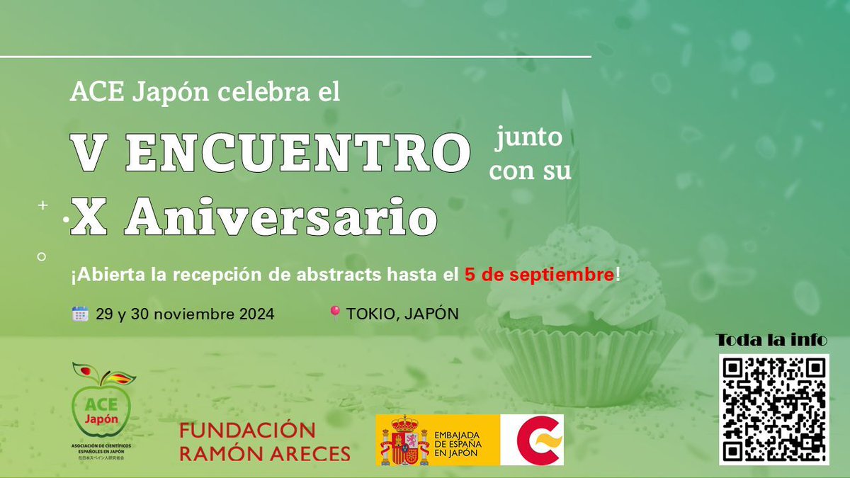 ¡Atención, investigadores en Japón! 📢 Abierto el Call for Abstracts para el #EncuentroACE2024. Un espacio para compartir ideas, avanzar en la ciencia y conectar con la comunidad. Envía tu propuesta antes del 5 de septiembre. Toda la info en buff.ly/3X1Jza4