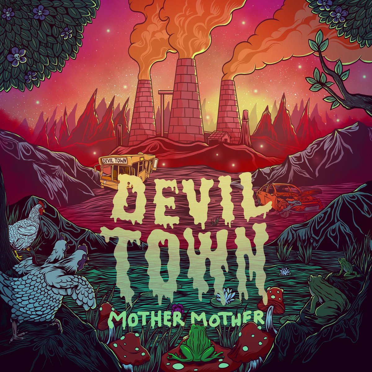 New cover art for Mother Mother and Cavetown ✨🐔🐸 main and evil color variants