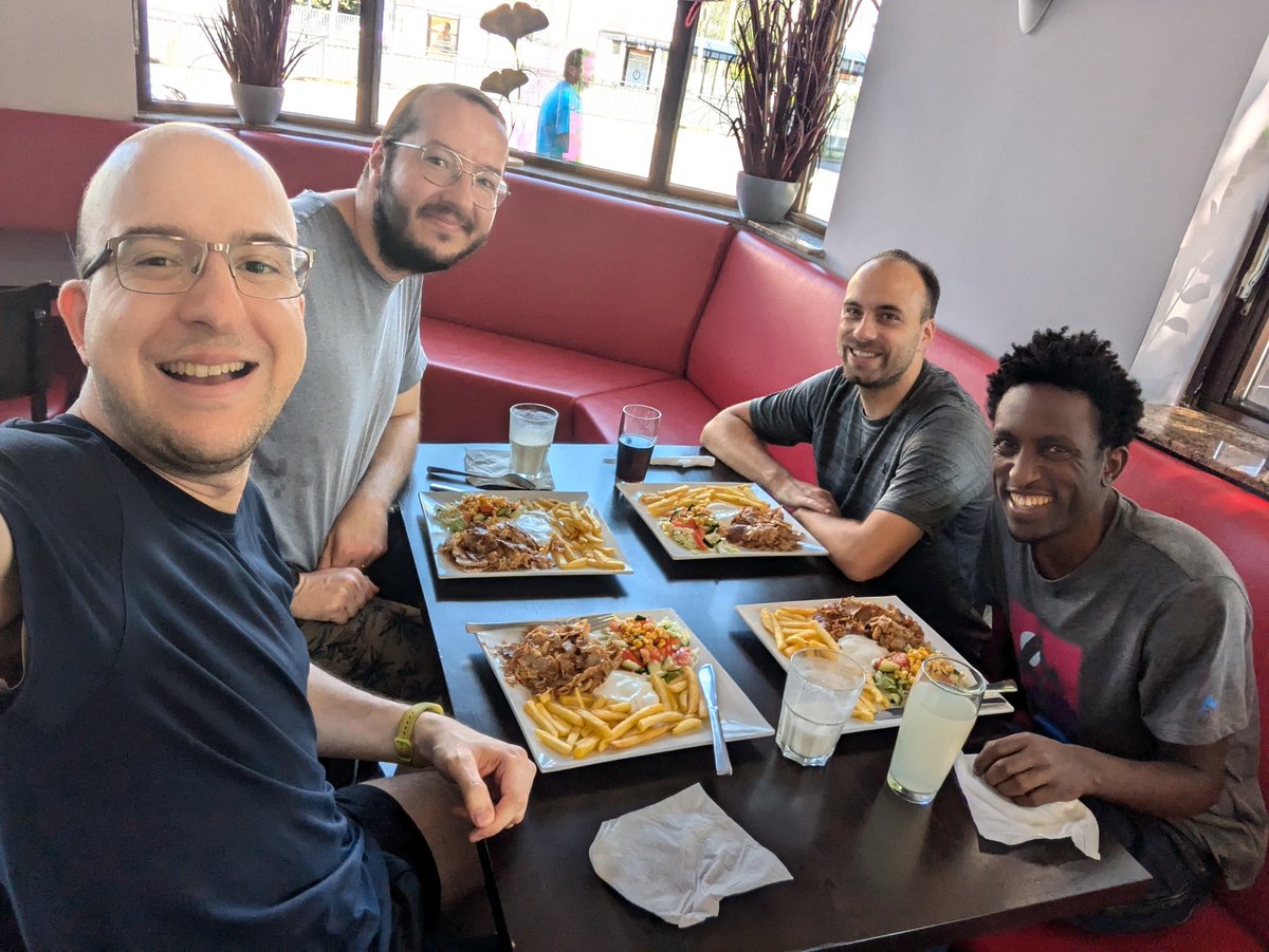 Hirad (@hiraaaaad) on Twitter photo Wrapping up Friday with a 'classic' #German lunch at <a href="/KITKarlsruhe/">Shmoopy</a> with <a href="/JAWarwicker/">Alasdair Warwicker</a>. Doner kebabs all around!
#Germany #Karlsruhe 
<a href="/HIDAdigital/">Helmholtz Information & Data Science Academy HIDA</a> Wrapping up Friday with a 'classic' #German lunch at <a href="/KITKarlsruhe/">Shmoopy</a> with <a href="/JAWarwicker/">Alasdair Warwicker</a>. Doner kebabs all around!
#Germany #Karlsruhe 
<a href="/HIDAdigital/">Helmholtz Information & Data Science Academy HIDA</a>