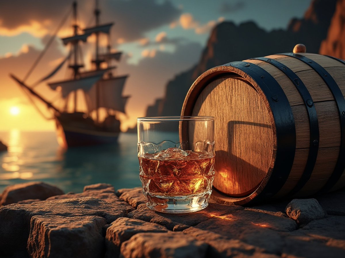brandadapt's tweet photo. Grok Vs Adobe Firely - 1. Grok Art, 2. Grok photo, 3. Adobe Art, 4. Adobe photo. Prompt: rum barrels with glass of rum and pirate ship in the background. Grok photo image is a clear winner here. #ai #aiart #grok #adobe #adobefirely https://t.co/3aWier5JW7