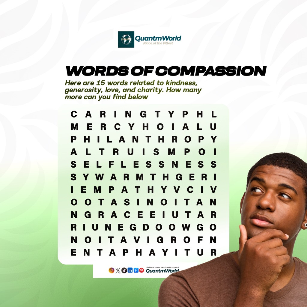 QuantmWorld's tweet photo. WORD PUZZLE

Challenge your mind, How many hidden words can you find?
Put them in the comment section.⬇

#wordgame #puzzle #wordgames #words #game #wordsearch #puzzles #crossword #games #wordplay #braingames #brainteaser #wordpuzzle
#Friday #Quantmworld #TGIF https://t.co/rdEiSU8ZhR
