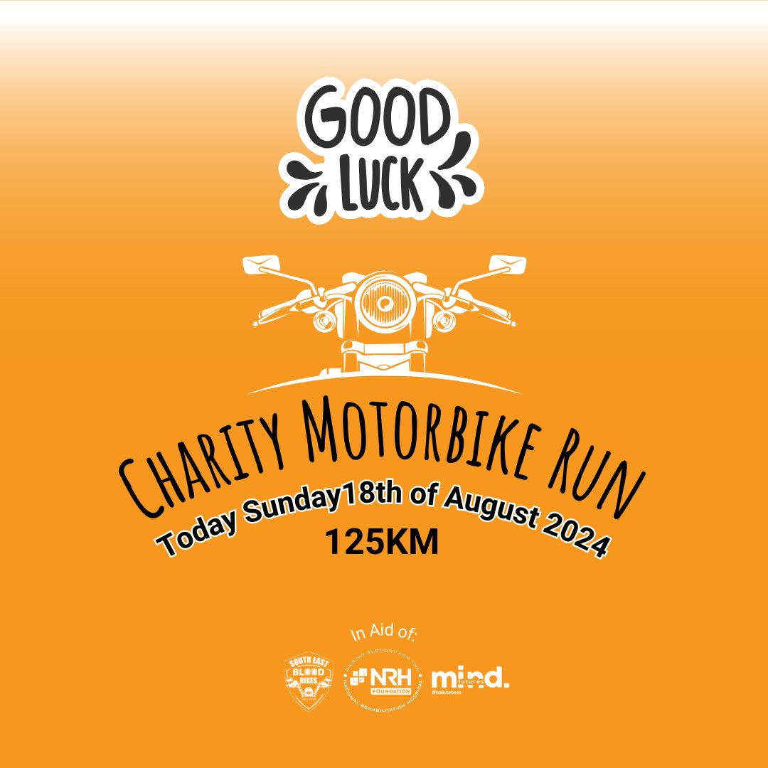 Good Luck and Thank You to everyone taking part in this Charity Motorcycle Run today in Wexford.  Enjoy the Day and be safe.
