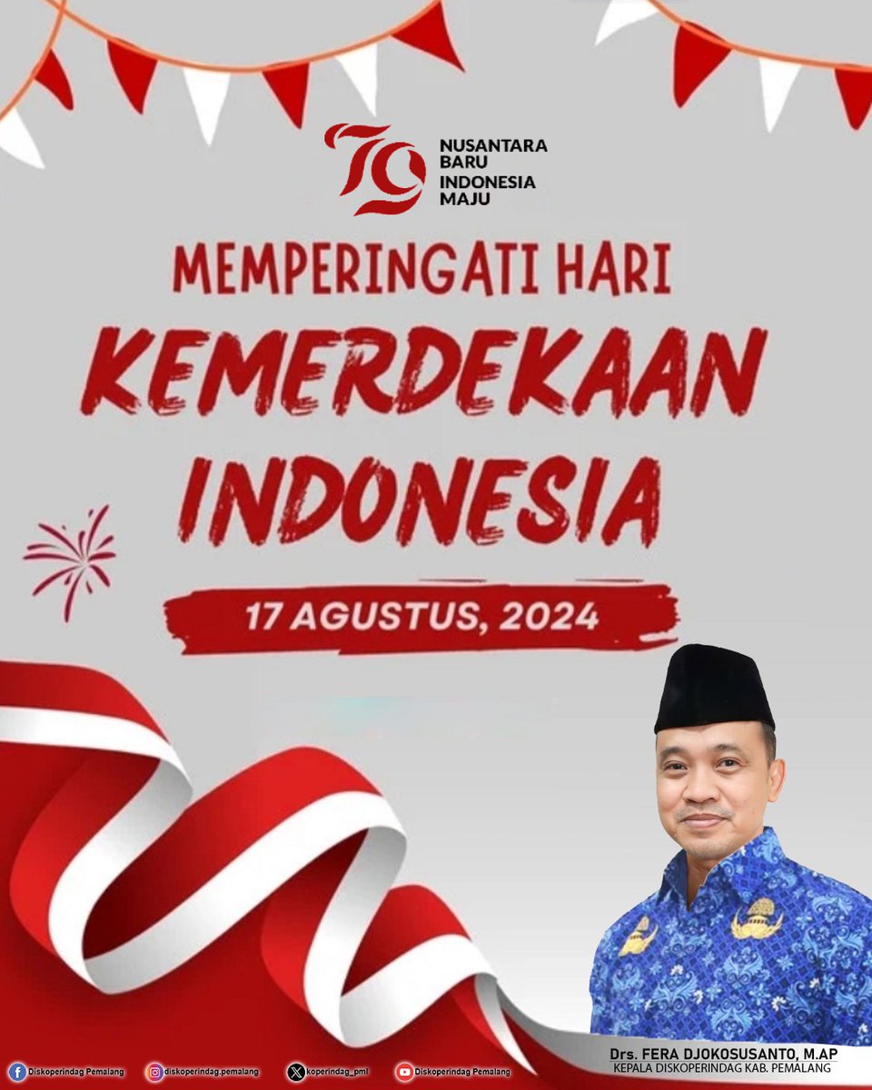 Dirgahayu Republik Indonesia
Ke 79 Tahun NUSANTARA BARU, INDONESIA MAJU

Sarapan pagi makan ubi jalar
Siangnya pergi naik kereta
Semangat kemerdekaan telah berkobar
Mari kita rayakan dengan penuh suka cita

🥳🇮🇩🥳🇮🇩🥳🇮🇩

MERDEKA!!!
