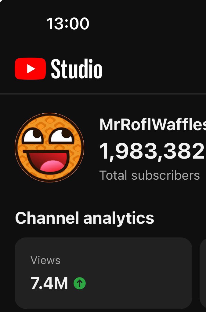 MrRoflWaffles's tweet photo. we're approaching 2M subs FAST &amp; I wanna get you lot involved w/ the celebration 😌

to be part of it:
- record yourself sharing your fave milo/no nonsense/etc memory from the past 15yrs (60s max!)
- upload to youtube set to "unlisted"
- reply w/ link

will react to best ones ❤️ https://t.co/MBCZlHGmyg