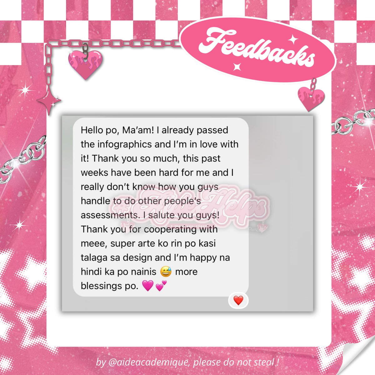 ⋆˚࿔ 𝗰𝗹𝗶𝗲𝗻𝘁𝘀’ 𝗳𝗲𝗲𝗱𝗯𝗮𝗰𝗸 𝜗𝜚˚⋆

your confidence in my abilities means a lot and drives me to deliver the highest quality results possible. it's a privilege to be part of your academic journey, and I look forward to continuing to support you in achieving your goals.