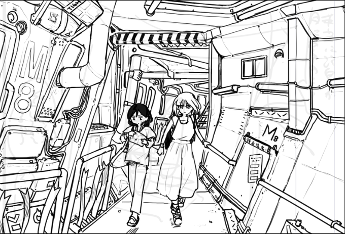 結局こういう感じの通路描いてるのが一番楽しい 