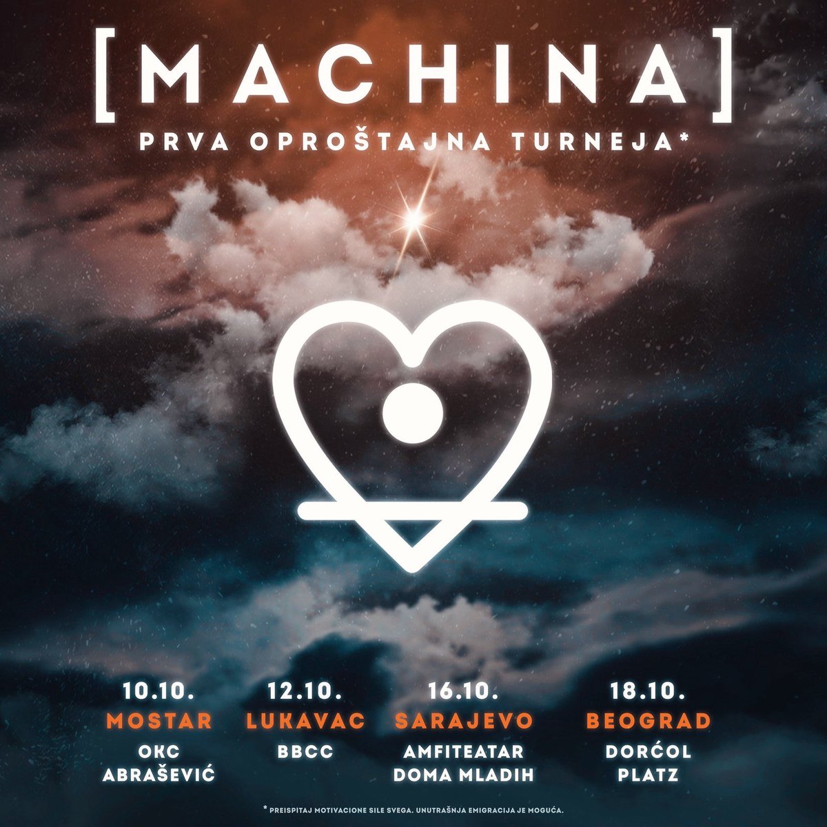 machineria's tweet photo. Oktobar. 
Limitiranih 8 dana postojanja u vašem svijetu!
Budi tu!
Širi objavu, širi ljubav! https://t.co/B9RbF1Bcmz