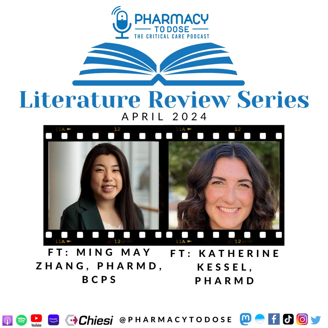 PharmacyToDose's tweet image. 🚨NEW POD ALERT 🚨
April 2024 Literature Review Series 
Ft: Ming May Zhang @amayzhanggg and Katherine Kessel

INSPIRE 🦠
RIGHT 🫀
ENRICH 🧠
DOAC DDI in AF 🩸
VISPSS 💉
Low v high ICU BP targets 📈
Incorporating DEI 🌟
&amp;amp; much more!

🍎 podcasts.apple.com/us/podcast/pha…