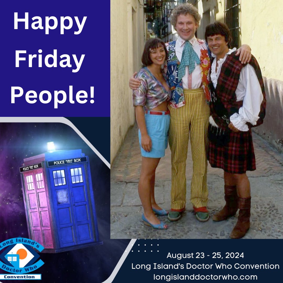 LIDoctorWhoCon's tweet photo. #DoctorWho Two Doctors 40th Anniversary w/ Colin Baker, Nicola Bryant, Frazer Hines.
You can purchase passes and photo ops online now or buy onsite at #LIWhoPlus. Digital copies are FREE! Advanced admission #LIWho passes & photo ops are available:
https://t.co/SCw0KJNiYc https://t.co/5RWLz7ip1a