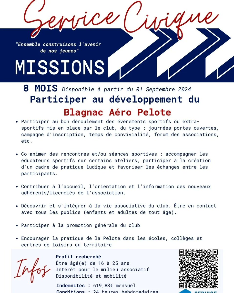 31Pelote's tweet photo. Le Club de #pelotebasque⚾️ de Blagnac recherche son volontaire @ServiceCivique ! Postulez ➡️ https://t.co/TMCowXSTw5 https://t.co/rXCnfeq1qu