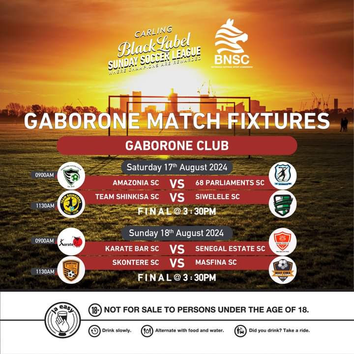 SiweleleSC's tweet photo. This weekend, a footy fest!

We will be at Gabs Club for Carling Black Label against Team Shinkisa SC.

Sunday, the fiercely experienced High Octane! 🔥

#KaBosweuLeBotala ⚪️🟢⚫️ #MaseleANnete #BWSocialClubs #NationalTeam https://t.co/yrCJ58PNSc