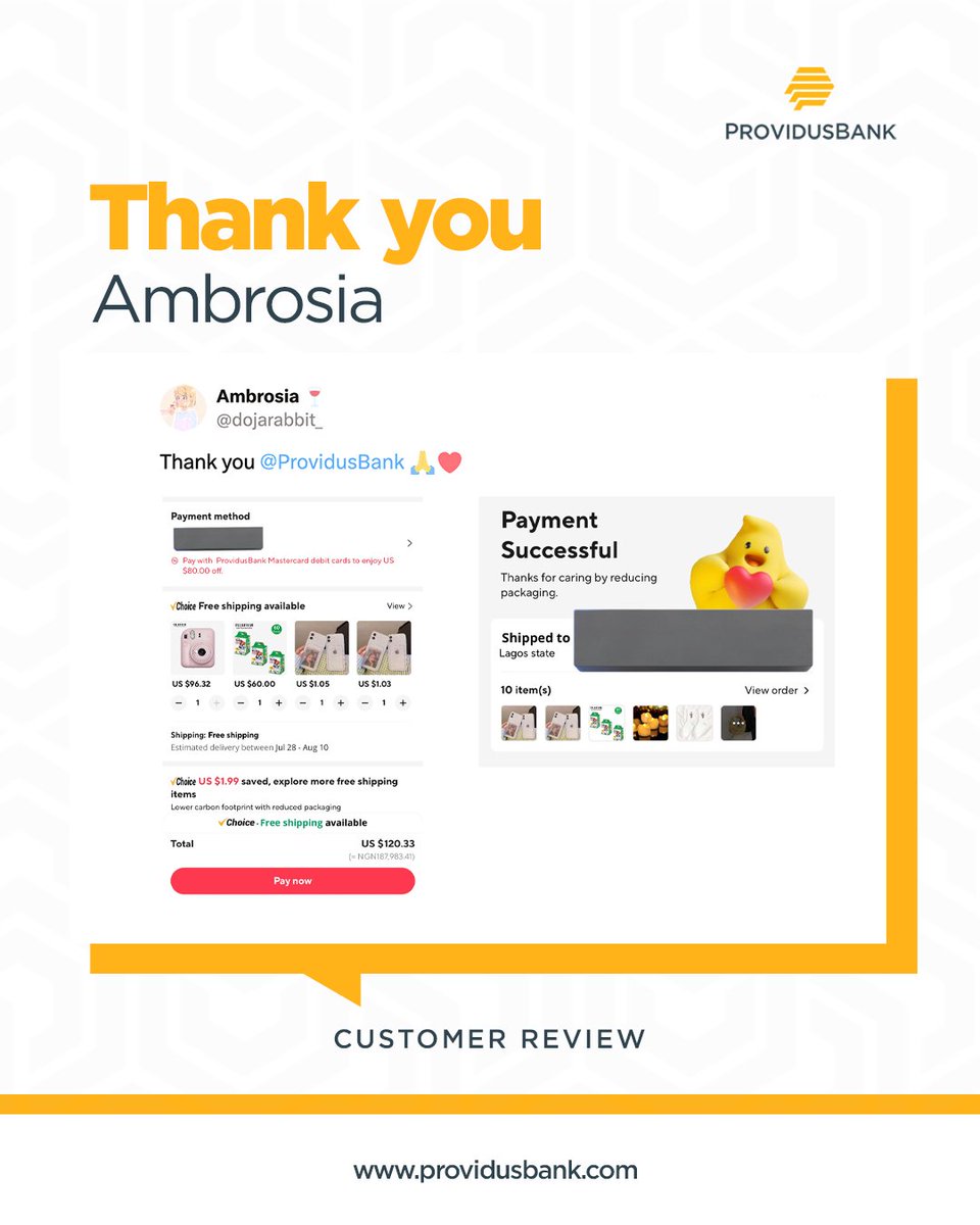 Providusunity's tweet photo. Don't miss out on the 40% discount offer on AliExpress when you use your #ProvidusBank Mastercard at checkout.

Like Ambrosia, get your card today for better deals on your purchases >> https://t.co/JHfLMdshTx.

#CardTransactions #FutureForward #ProvidusCard https://t.co/IUNcuAPoox