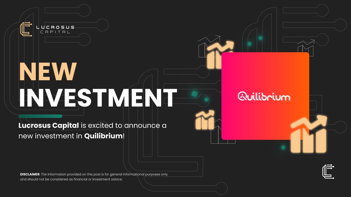 We are pleased to announce our new investment - Quilibrium!

Quilibrium ($QUIL) is a decentralized internet layer protocol, providing the creature comforts of Cloud without sacrificing privacy or scalability. With familiar API-compatible SDKs, switching to NoCloud may be easier