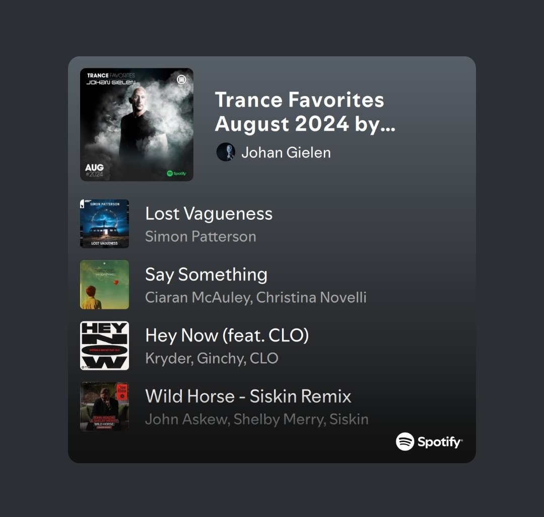 johan_gielen's tweet photo. My Trance Favorites August (week 33) are up now at @Spotify! 
Follow &amp; Listen 👉🏻https://t.co/yMZSY28Ksp
Enjoy ! #trancefamily ❤️
#NewMusicFriday #newmusicalert #SpotifyPlaylist https://t.co/7iClwFLmGi
