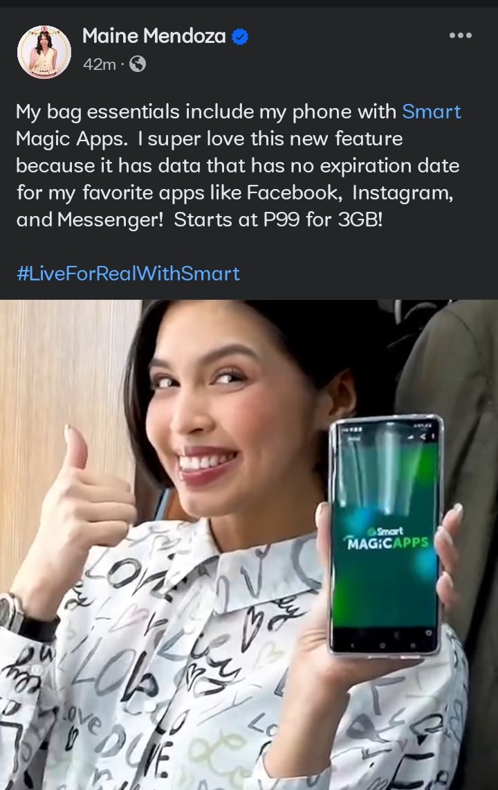 mainernimaine's tweet photo. Maine's Facebook Post ✨
#LiveForRealWithSmart
#MaineForSmart
@mainedcm |#MaineMendoza
#MaineMendozaAtayde https://t.co/7ADgAl9cYR