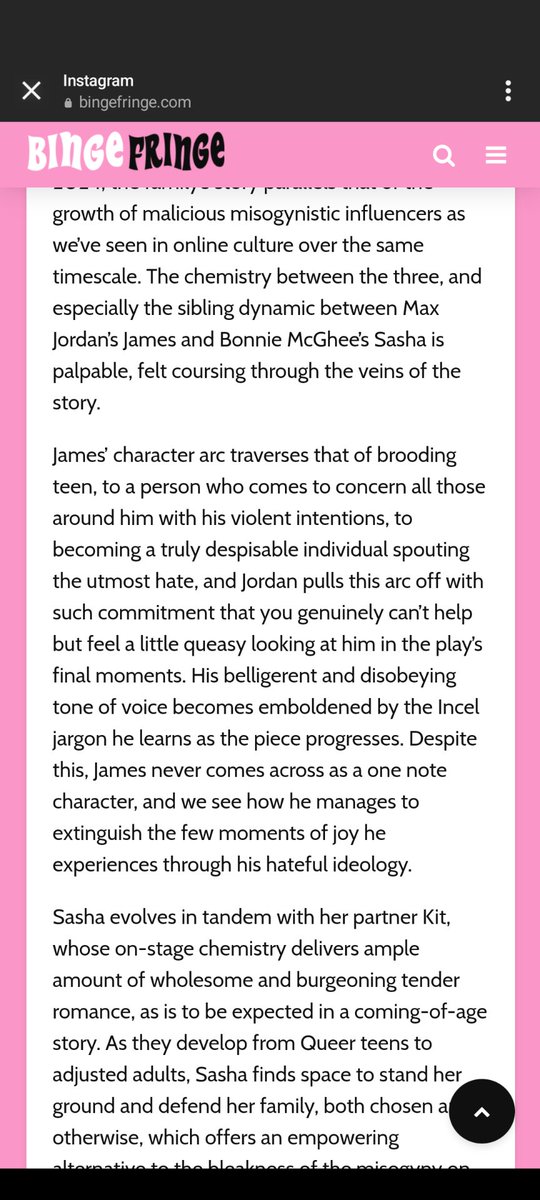 so happy with this stunning review from <a href="/jakemacefringe/">Jake Mace</a> !!!! another 4*. cheers babes.

"where can we see it please I am so desperate to see it"

well I'm glad you asked! it's 6pm at Gilded Balloon tonight. see you there. we'll even comp you if you're hot (or an incel)