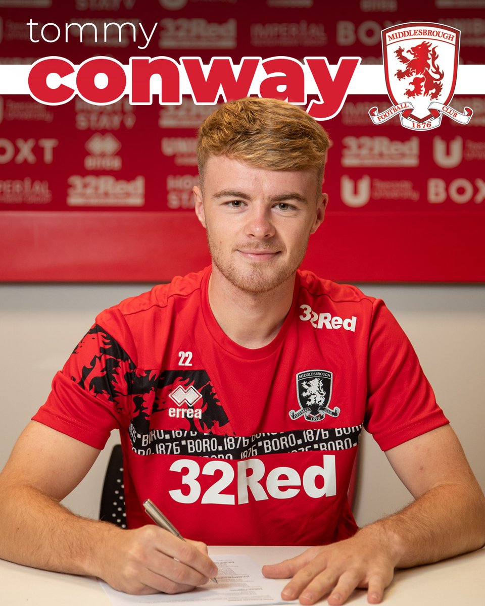 Boro's tweet photo. We are delighted to announce the signing of Tommy Conway ✍️

Welcome to the club, @tommyconway__ 🤝

#UTB #TC22 https://t.co/qAZLc1nSQX