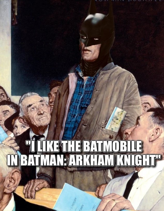 DailyArkhamMeme's tweet image. The Batmobile was GOATED