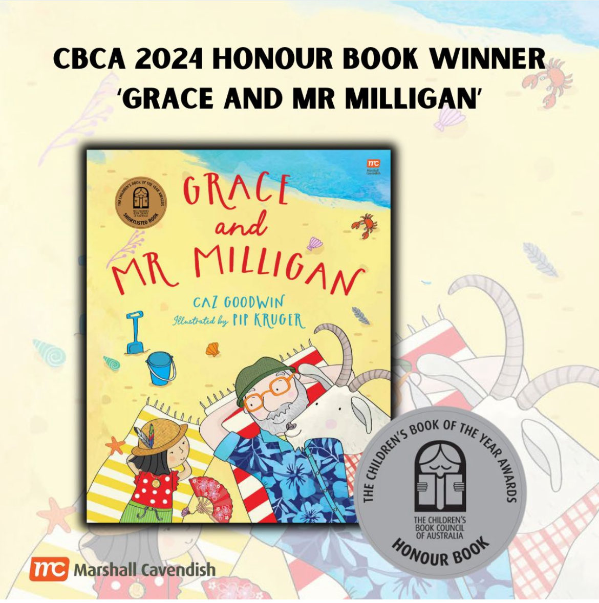 I’m thrilled that Grace and Mr Milligan, illustrated by Pip Kruger &amp; published by Marshall Cavendish was awarded as an Honour Book for the 2024 Children’s Book Council of Australia (CBCA) Book of the Year Awards. ⁦⁦<a href="/TheCBCA/">The CBCA</a>⁩ ⁦<a href="/MarshallCavGrp/">MarshallCavendishGrp</a>⁩ #2024cbca