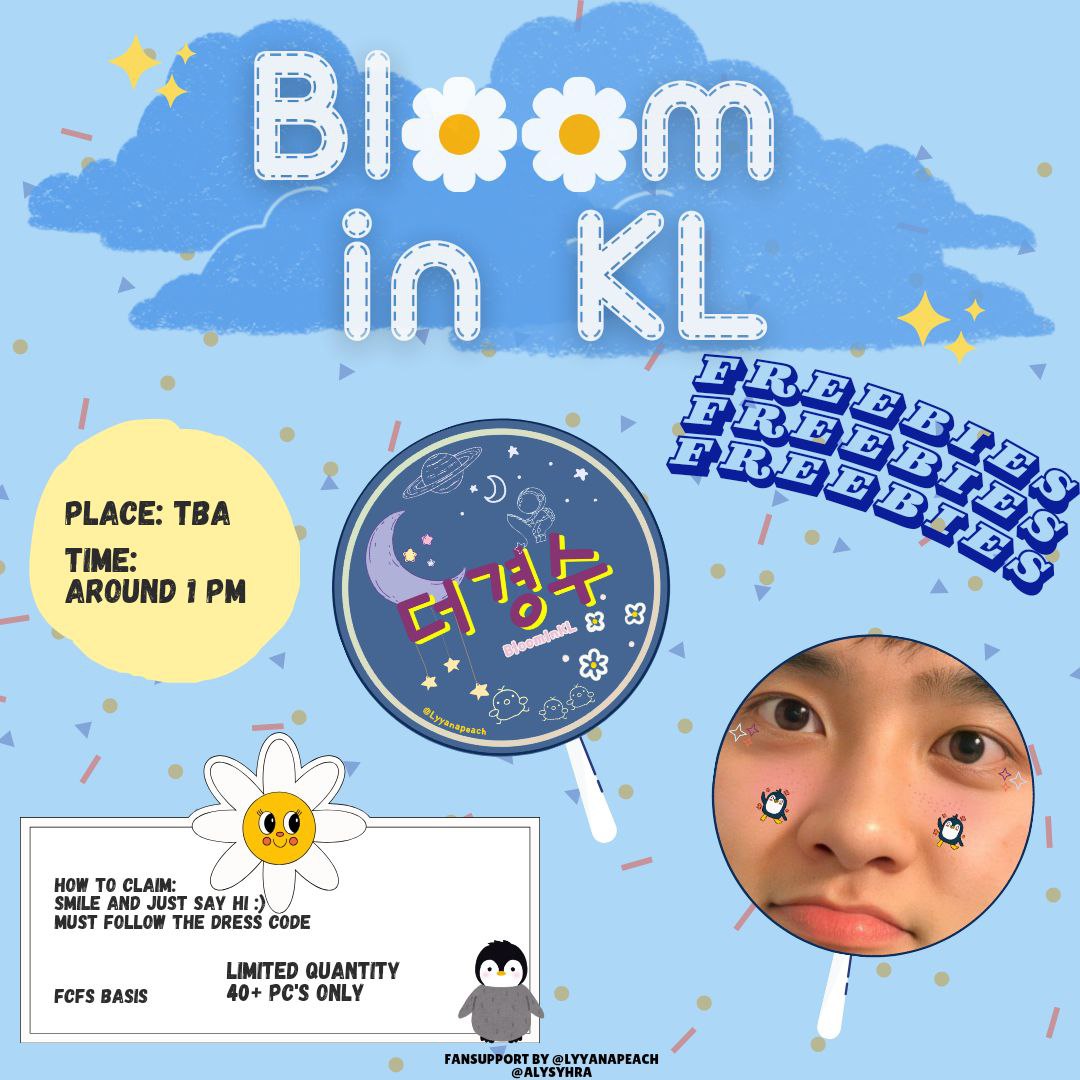 LyyaNaPeach's tweet photo. 🌸💐BLOOM IN KL🌼💐

Freebies alert📌
Fansupport by me &amp; @alysyhra 

Help rt juseyo✨ 
See you tomorrow eri🤍

#BLOOMinKL #KYUNGSOO #EXO #DOHKYUNGSOOinKL https://t.co/XNoe8Aj1Hb