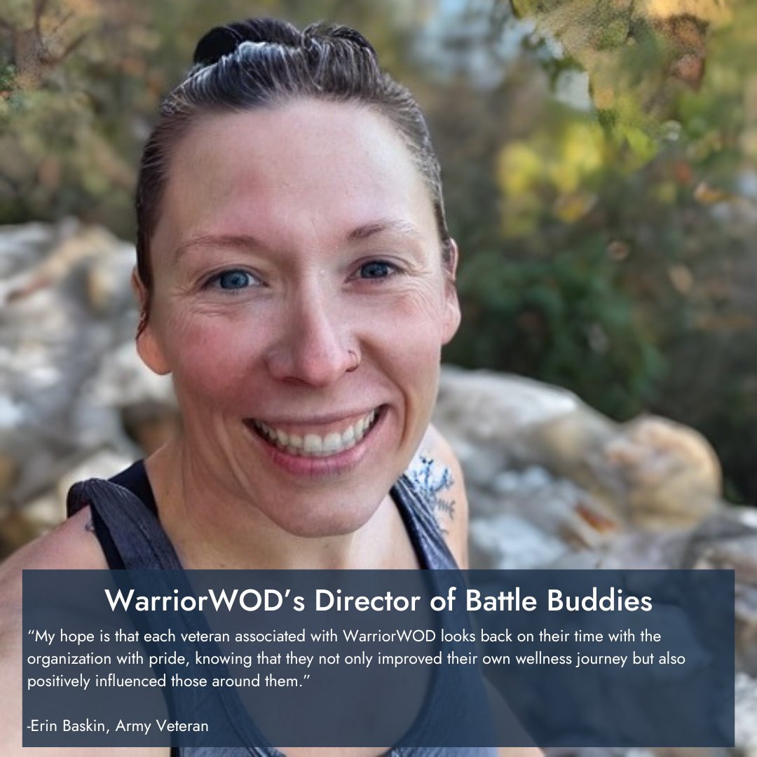 We’re thrilled to welcome Erin Baskin, our new Director of Battle Buddies! An Army veteran with a passion for wellness, Erin is here to support veterans in their post-military lives. Welcome to the team, Erin! 🙌 #WarriorWOD #VeteranSupport