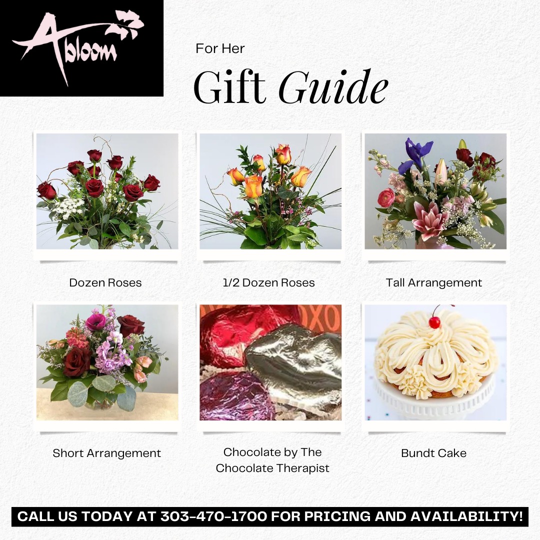 In need of gift ideas? We have a wide variety! 🎁💐🍫

Call us today at 303-470-1700 or go to: AbloomHighlandsRanch.com  to shop! 
#HighlandsRanchFloral #HighlandsRanchFlowerShop #Abloom