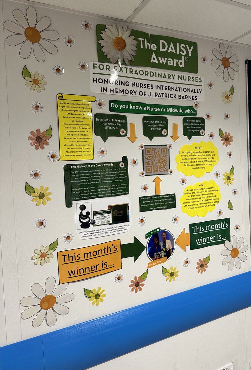 Giuseppe Labriola FRSA RN RM (He/Him) (@gsep_) on Twitter photo Loving our <a href="/DAISY4Nurses/">DAISY Foundation</a> boards which are available on our wards @NHSHarlow
Really important recognising our nurses and midwives for going above and beyond. Nominate here 👇🏼
pah.nhs.uk/daisy Loving our <a href="/DAISY4Nurses/">DAISY Foundation</a> boards which are available on our wards @NHSHarlow
Really important recognising our nurses and midwives for going above and beyond. Nominate here 👇🏼
pah.nhs.uk/daisy