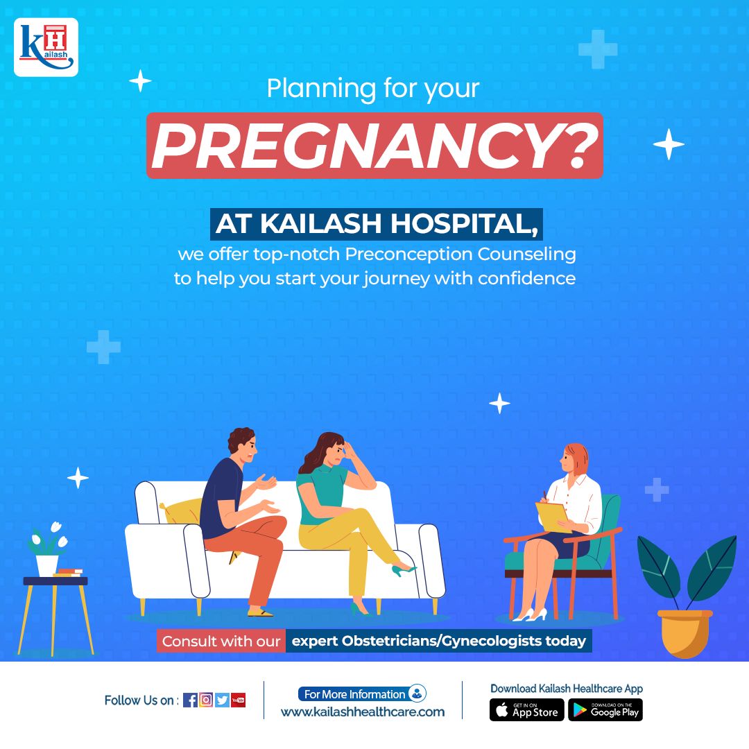 KailashHealth's tweet image. Planning pregnancy or facing problems with conception? Do not stress and plan your #Preconception counseling or #Gynae consultation today at Kailash Hospital.

Consult our Obst &amp;amp; Gynecologists today: kailashhealthcare.com

#pregnancy #preconceptional #prenatalconsultation