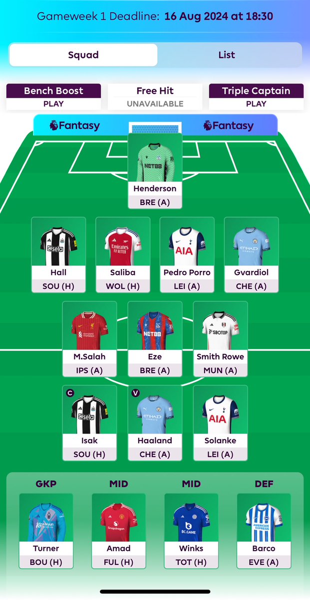 Frodo_1882's tweet photo. Rate my FPL team, any advice?
#FPL #fplteam #FantasyFootball #PremierLeague https://t.co/mLGPHh6jpl