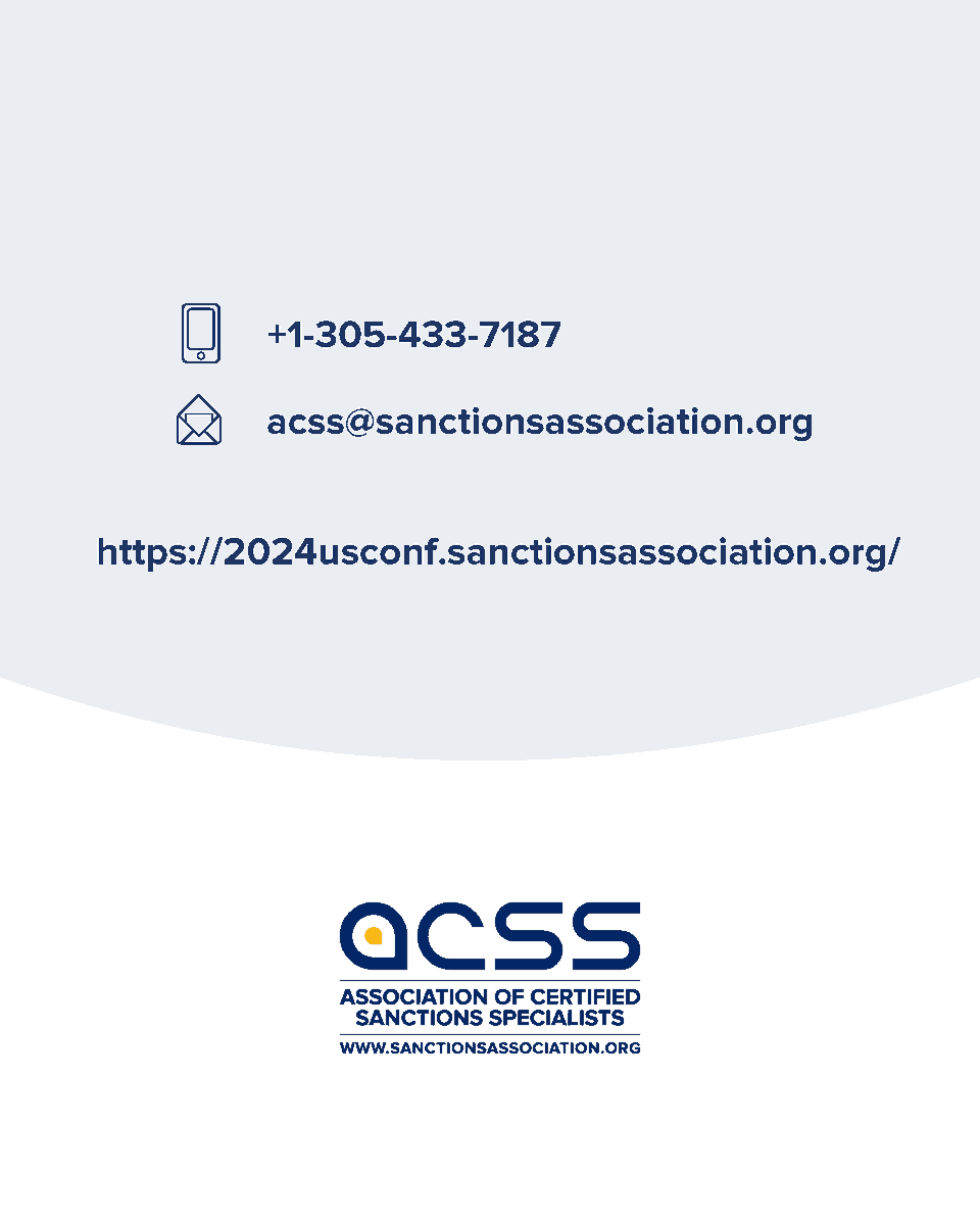 ACSS_Sanctions's tweet image. Don’t miss out—secure your spot now and be part of the conversation shaping global compliance!

🔗 Register today: 2024usconf.sanctionsassociation.org

#ACSSConference #GlobalSanctions #ExportControls #SanctionsCompliance #DCEvents