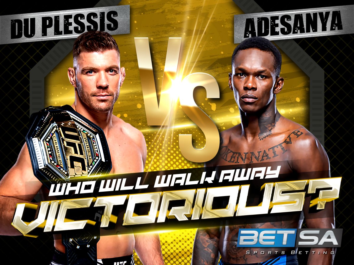 Destiny awaits: Dricus du Plessis vs Israel Adesanya. Two elite fighters will step into the Octagon, each with something to prove.

Who are you backing? - betsa.co.za/sport/MMA/Worl…

#BetSA #Betting #SportsBetting #UFC #DricusVsIsrael #MMA #FightNight #UFCShowdown #StillKnocks