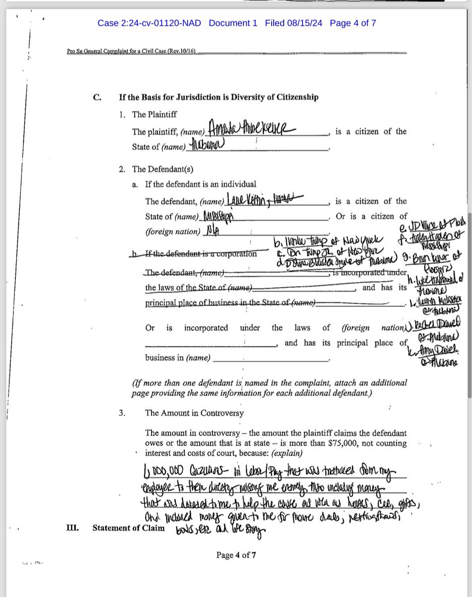 BunkiePerkins's tweet image. Some lady in Alabama sued Lane Kiffin, Ivanka Trump, Donald Trump Jr, and JD Vance for “$6 gazillion” in federal court yesterday. I just hope justice is served.