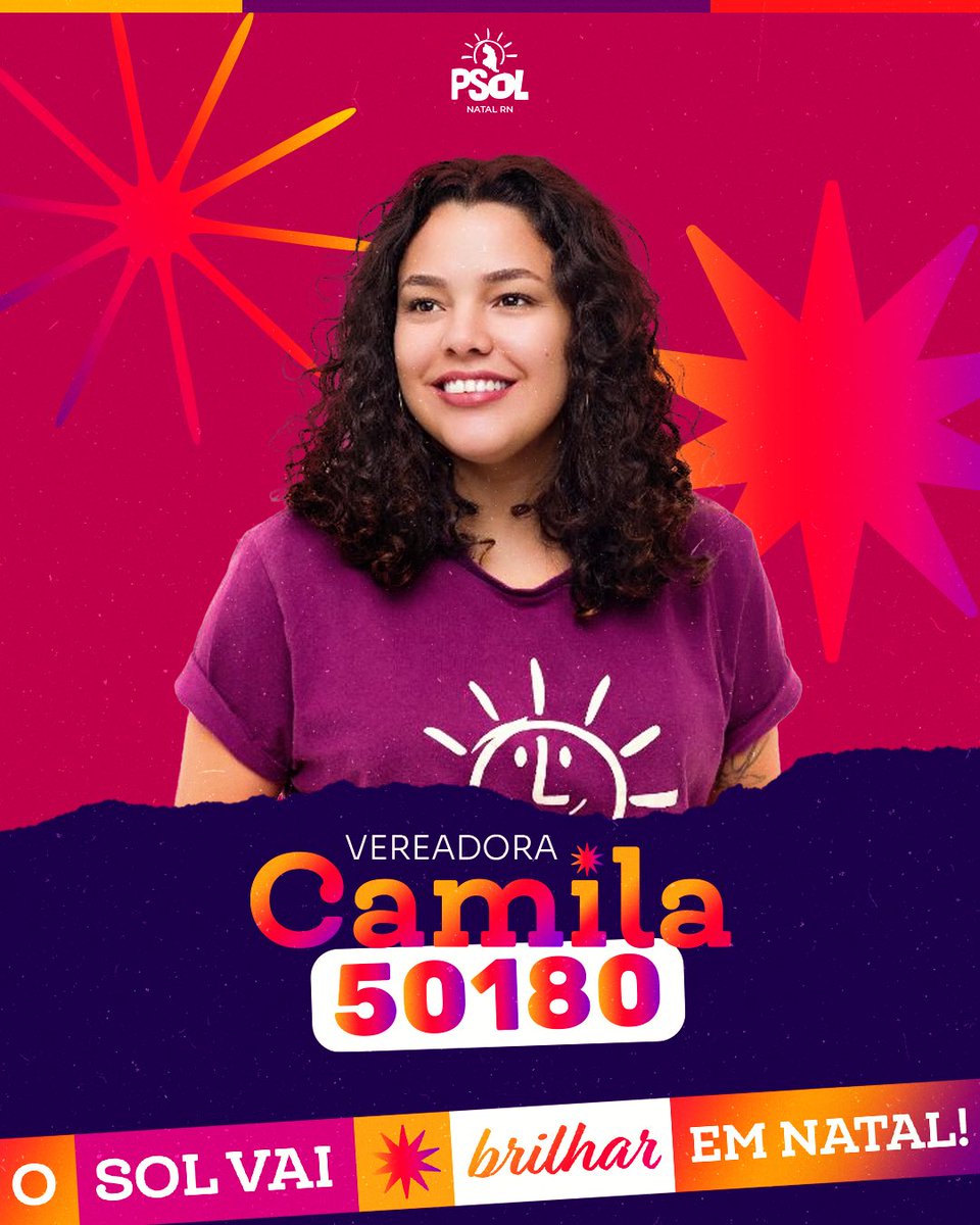 O sol vai brilhar em Natal! ☀️

Ajude a eleger o primeiro mandato de uma mulher de luta do PSOL na cidade. O número é 50 do partido que não se vende e 180 para marcar o combate à violência contra mulher. 

5️⃣0️⃣1️⃣8️⃣0️⃣