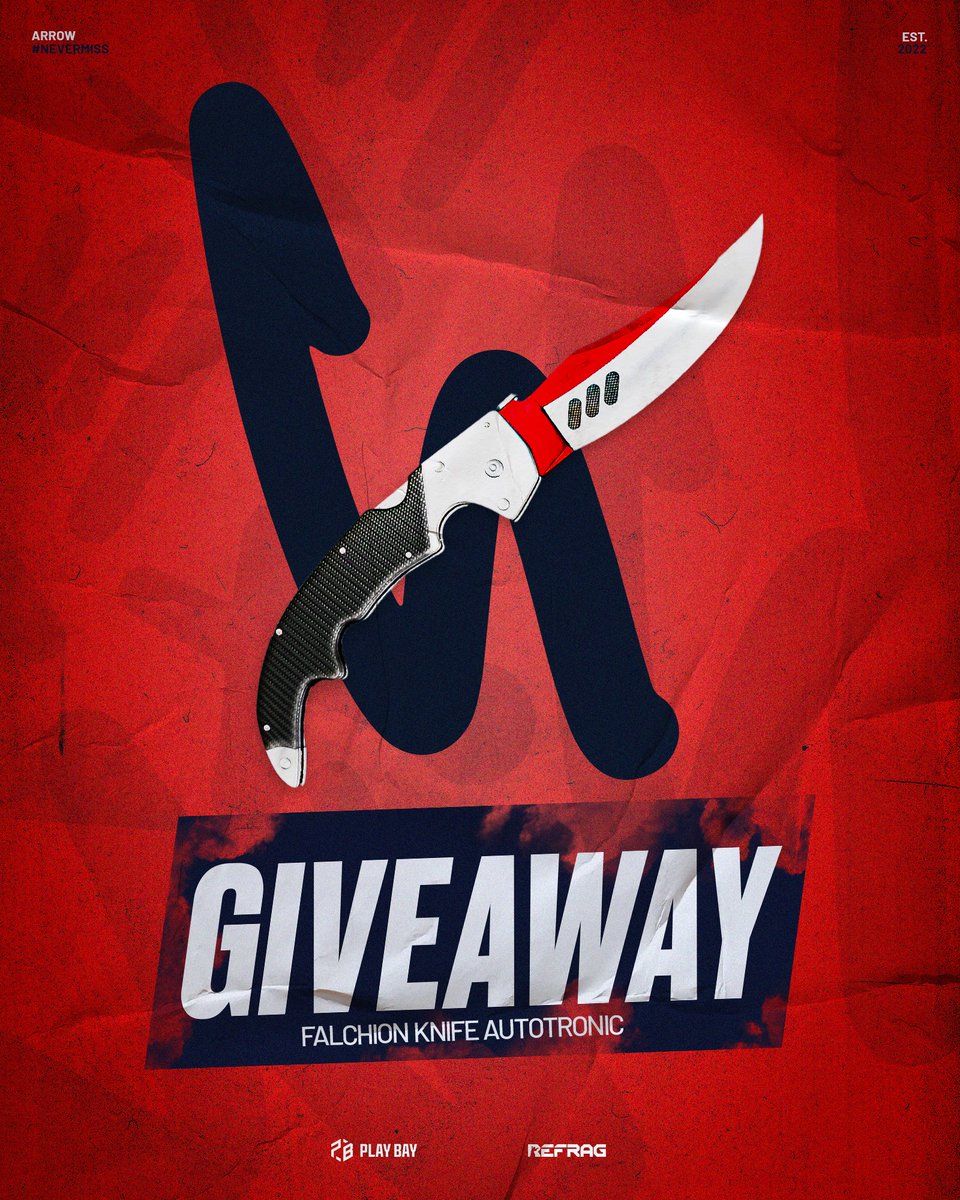 Just in time for the start of #IEM Cologne, we have prepared a little giveaway! 😎

🏆 Falchion Knife Autotronic

To participate: 
✅Follow <a href="/ARROWdotGG/">ARROW</a>
❤️Like + Retweet this post
👥Tag 2 friends 
📅Winner will be announced in 2 weeks

#NEVERMISS 🏹