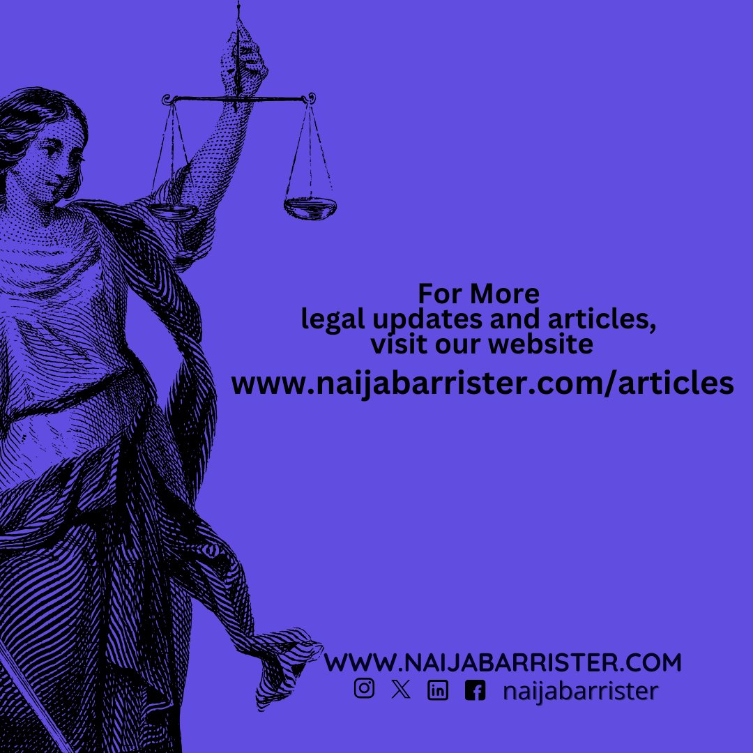 naijabarrister's tweet photo. For More Legal Updates and Articles, please visit https://t.co/iejYsxUcOk
#nigerianlawyers
#mustread
#legalarticle https://t.co/cqiXFJlcF3