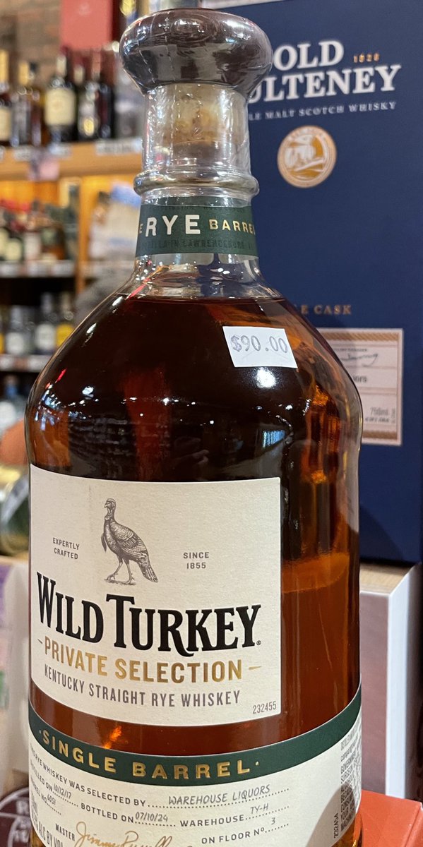 nickferro's tweet photo. @BourbEnthusiasm @RBird101 $90 seems high for this WT Private Select Rye, what you say???? RR Private Selection typically $75 at local (Chicago) retailers, this seems a bit too pricey. https://t.co/7bjKAOzcUJ