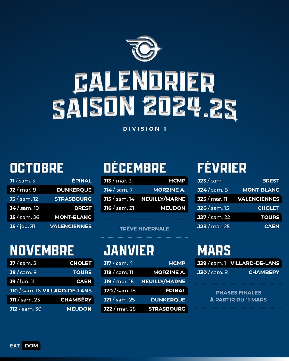 1️⃣5️⃣ matchs à domicile, 2️⃣ nouvelles équipes, 8️⃣ rencontres en semaine… un championnat qui s’annonce palpitant pour cette nouvelle saison !

Quelle(s) bataille(s) attendez-vous le plus ? 👀