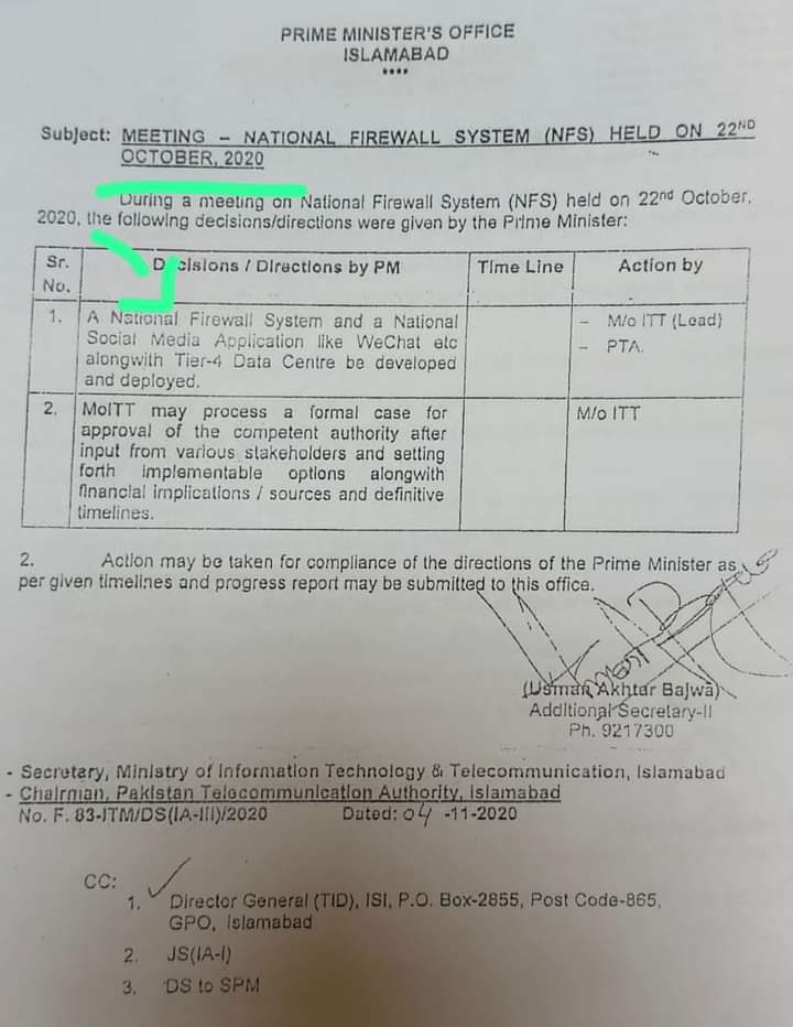 najamwalikhan's tweet photo. پرائم منسٹرز آفس 22اکتوبر 2020، فائر وال لگانے کا فیصلہ خانصاحب کے ہاتھوں ہوا تھا https://t.co/u2QRcACmYg