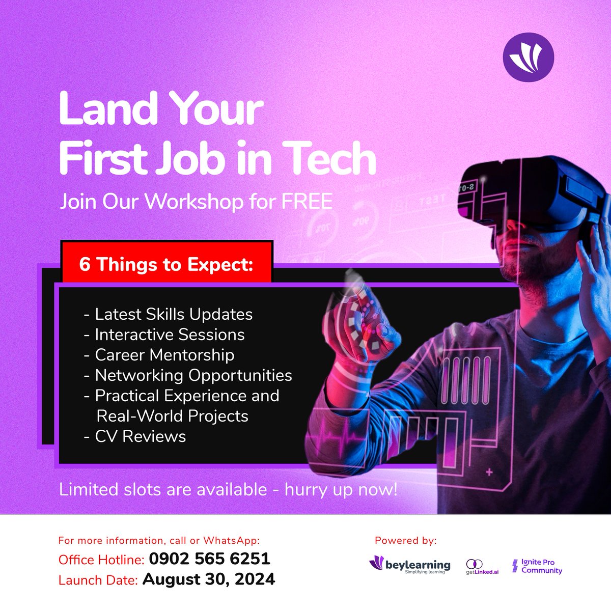 mybeylearning's tweet photo. Good News!💃💃💃

We're excited to help you kickstart your tech journey

Hurry! Secure your spot now and get ready to thrive! 🚀

Register here: https://t.co/sxXz5wULJj

#beylearningworkshop #beylearning #learnwithbeylearning #TechCareer https://t.co/XIoW5E5ut8