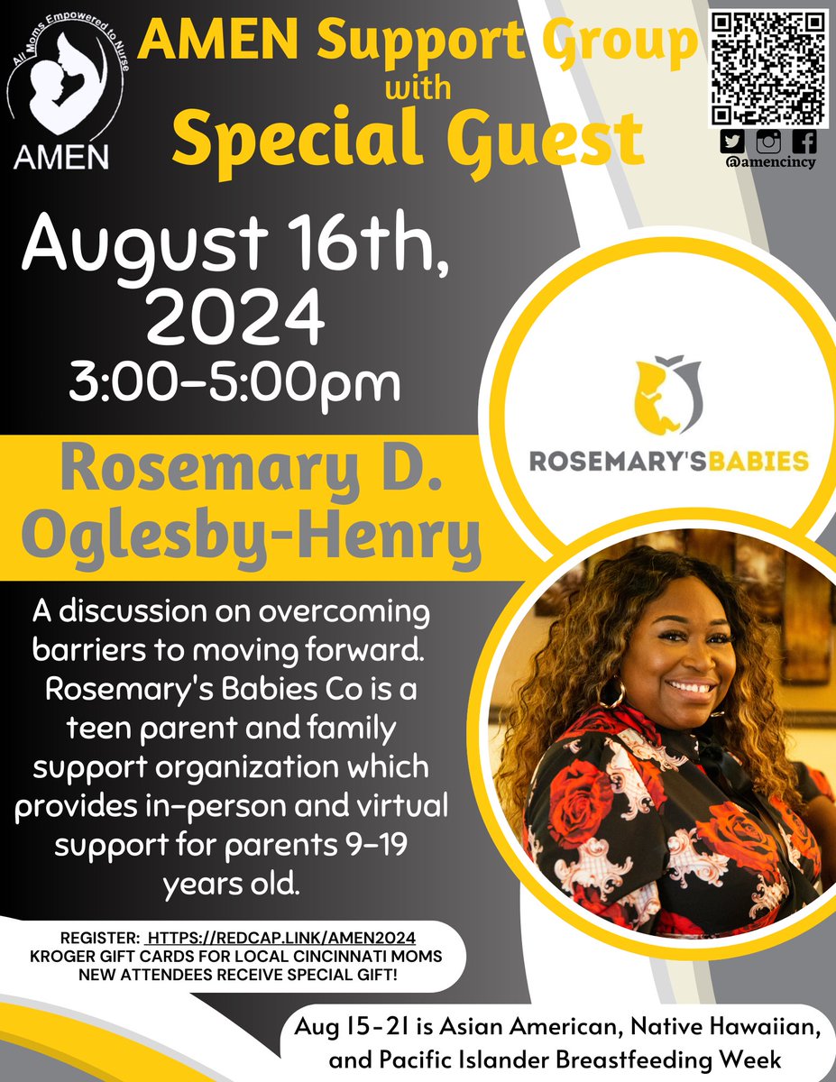 AMEN meeting today, August 16th, 3-5, with Rosemary’s Babies!  Happy Asian American Native Hawaiian Pacific Islander week! #AANHPI2024 <a href="/HamCoHealth/">Hamilton County Public Health</a> <a href="/QVCincy/">Queens Village</a> <a href="/CradleCincy/">Cradle Cincinnati</a>