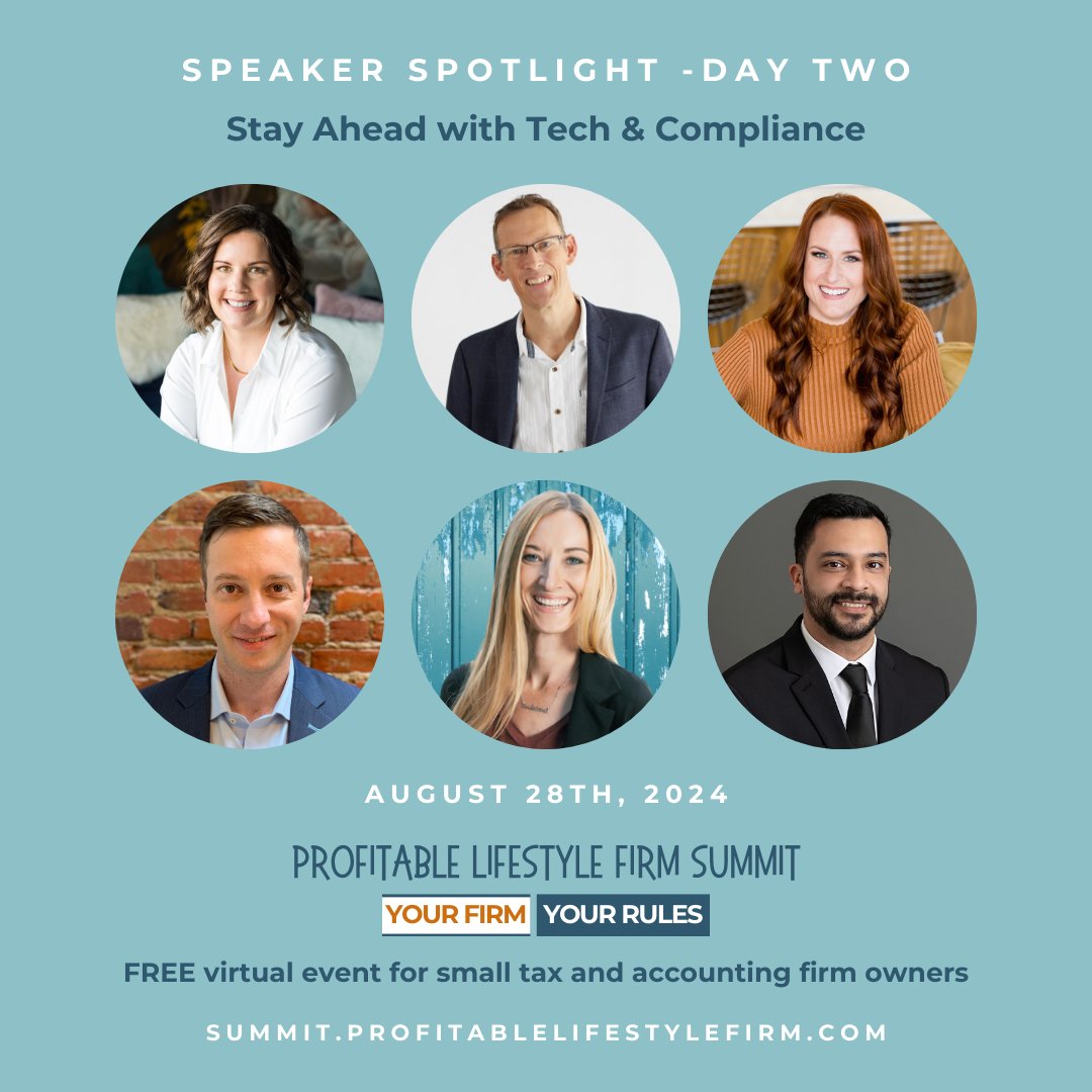 @TaxReview2Do (@taxreview2do) on Twitter photo Join our Co-Founder <a href="/Taxsavvyjessica/">Jessica Smith, EA 💪🏼, NTPI Fellow, not a CPA</a> at the 2nd Annual Profitable Lifestyle Firm Virtual Summit!
A FREE 3-day event for tax and accounting firm owners!
summit.profitablelifestylefirm.com/summit-registe… Join our Co-Founder <a href="/Taxsavvyjessica/">Jessica Smith, EA 💪🏼, NTPI Fellow, not a CPA</a> at the 2nd Annual Profitable Lifestyle Firm Virtual Summit!
A FREE 3-day event for tax and accounting firm owners!
summit.profitablelifestylefirm.com/summit-registe…