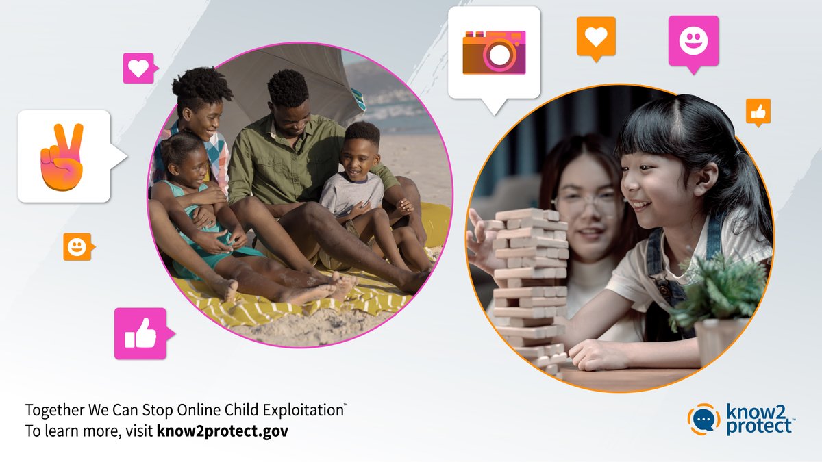 Know2Protect's tweet image. Unplug and play! Take a break from #online and celebrate #FamilyFunMonth: host a family game night, go on a hike or head to the beach. ♟️🌱🏖️

#K2P #Back2School #EndofSummer