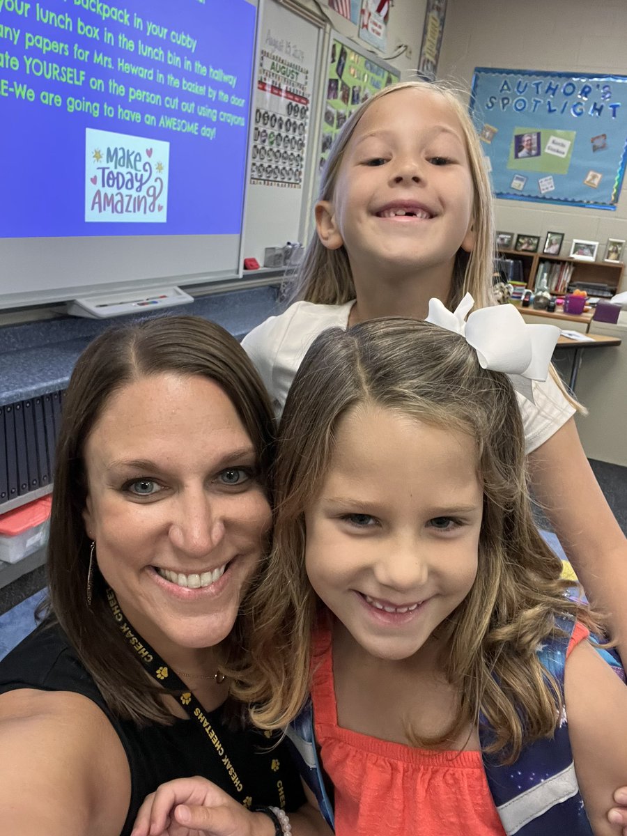 We’ve got another Cheetah in the house! 1st day of Kindergarten and 2nd grade ✅! Time please slow down! 😭 <a href="/CoachHeward24/">Chris Heward</a>