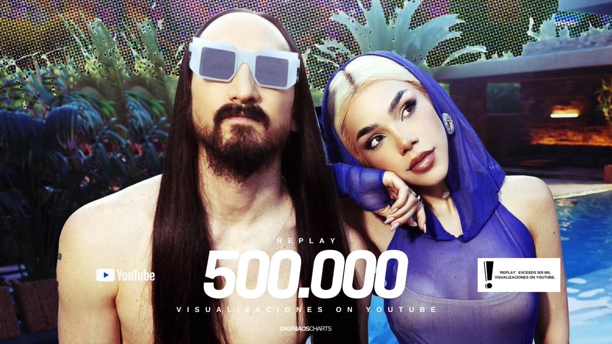 KeninisMxOFC's tweet image. “Replay” de @KeniaOS &amp;amp; @SteveAoki ha superado las 500 MIL visualizaciones en YouTube.