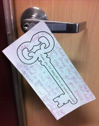 "Big fan of the handwritten thank-you note; here's one I wrote to our hero handyman for his incredible contribution to our school family. SUPER important to make #gratitude a routine, a ritual, a habit!" ––Leader @BarbaraGruener